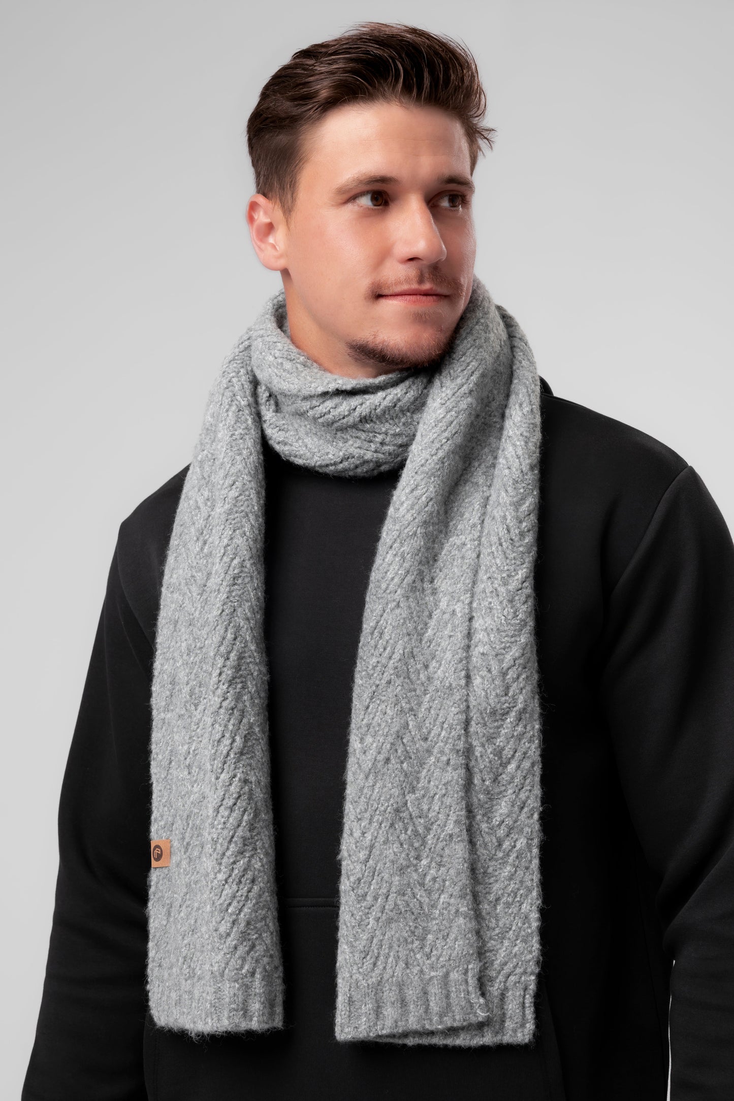 Teplý Pletený Šál pro Muže, Měkký a Lehký Design, 70 x 30 Palců, Ideální pro Chladné Počasí