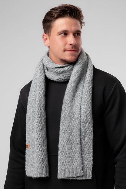 Teplý Pletený Šál pro Muže, Měkký a Lehký Design, 70 x 30 Palců, Ideální pro Chladné Počasí